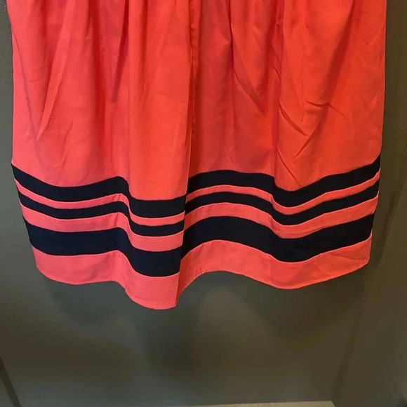 SWEET STORM RETRO PINK WITH NAVY STRIPES ABOVE KNEE PREPPY LIGHT ACADEMIA CLASSY - Picture 5 of 5